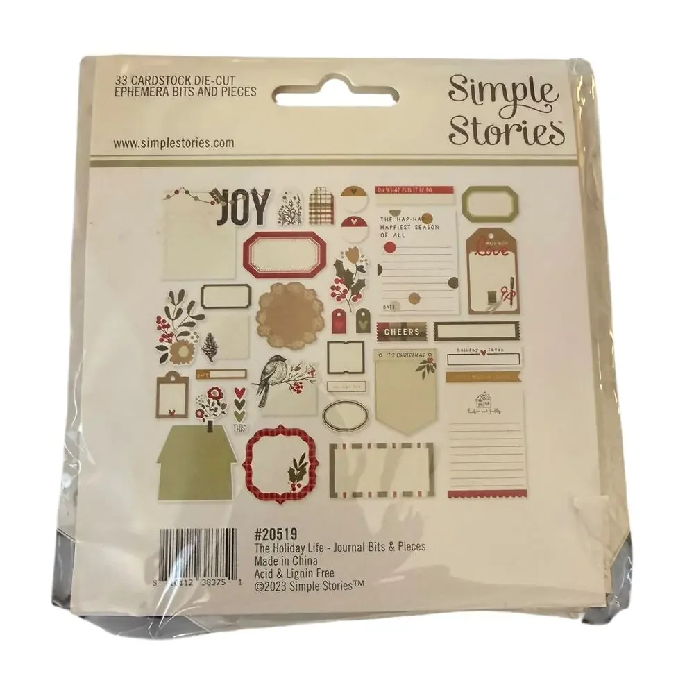 Single Stories Journal Bits The Holiday Life 33 Pieces Scrapbooking
